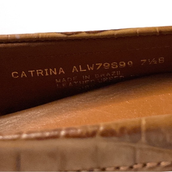 The Lauren Ralph Lauren Catrina Cognac Croc Leather Moc Toe Loafer - Picture 5 of 7